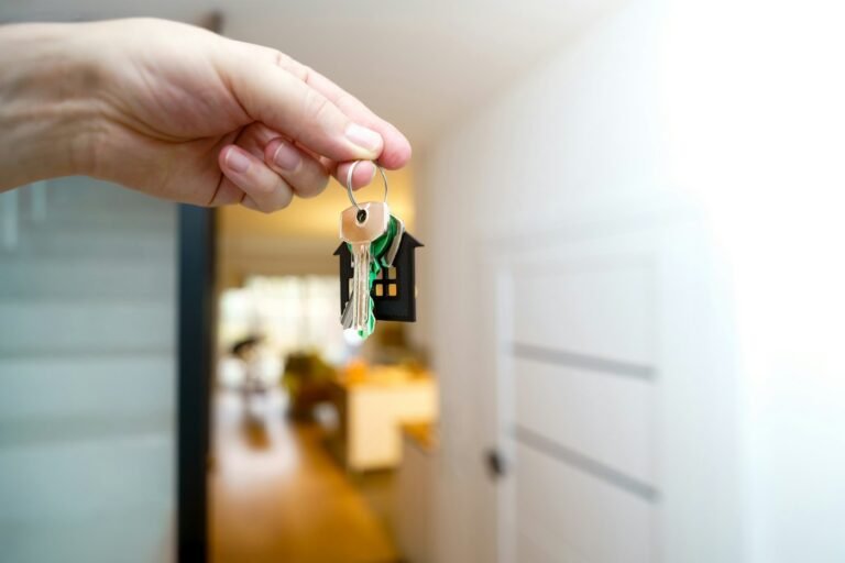 House keys at the door of a new home