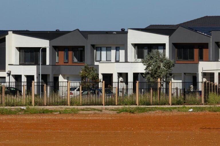 Row of modern townhouses